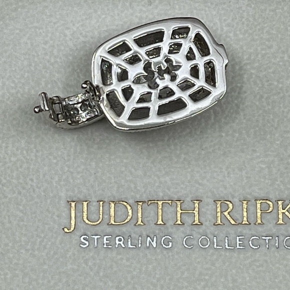 Vintage Judith Ripka Sterling Silver CZ Cluster Enhancer Pendant - Picture 11 of 16